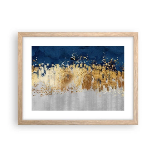 Pôster com moldura de carvalho claro - Uma composição moderna com brilho - 40x30 cm