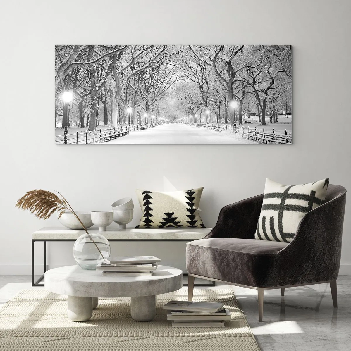 Quadro em vidro - Quatro estações - inverno - 160x50 cm