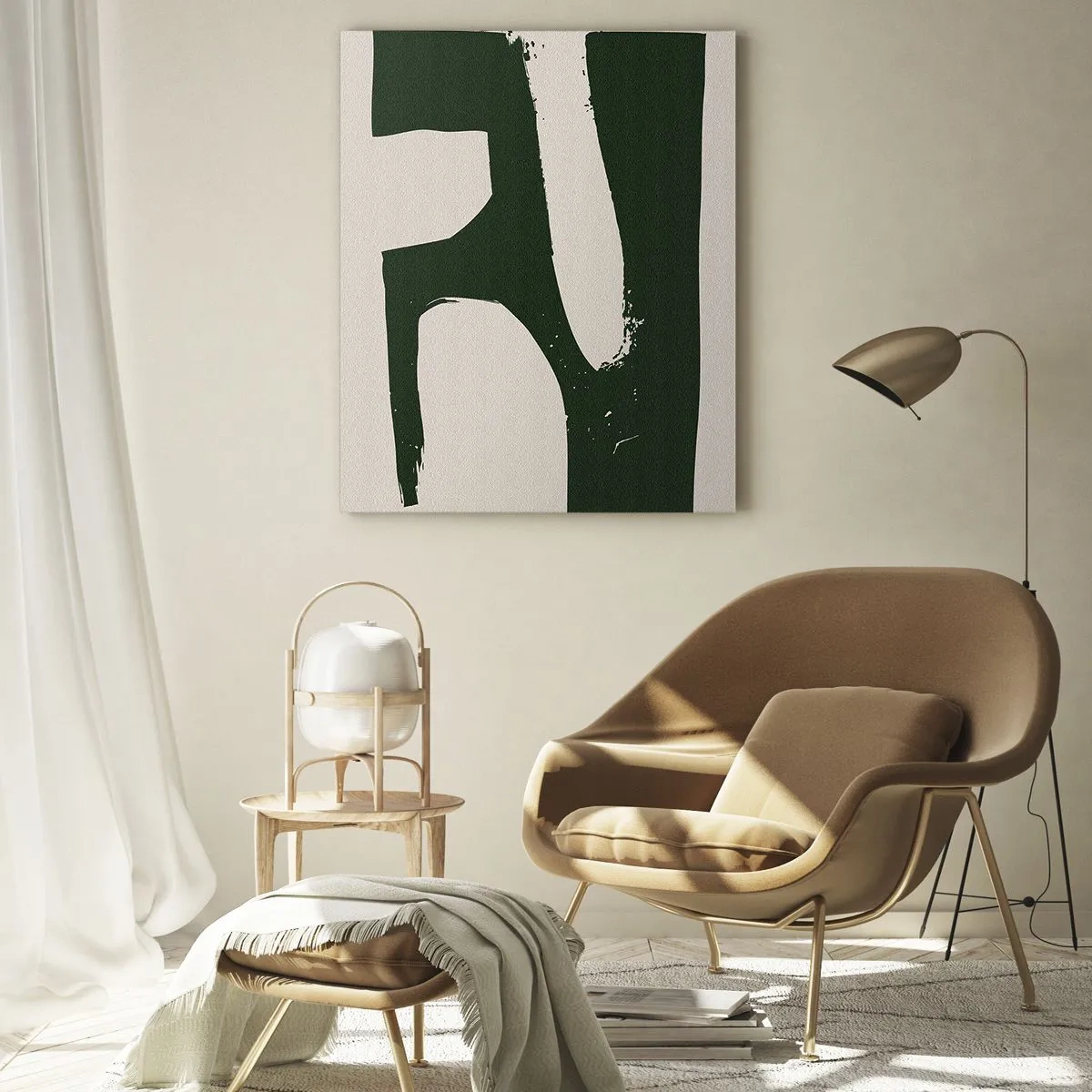 Quadro em vidro - Baías de branco - 50x70 cm