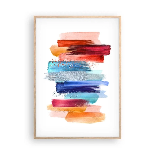 Pôster com moldura de carvalho claro - Para cima e para baixo  - 70x100 cm