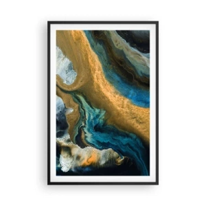Pôster com moldura preta - Azul – amarelo – influências mútuas - 61x91 cm