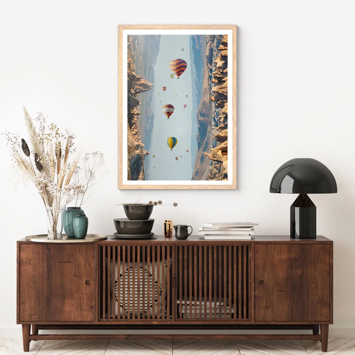 Pôster com moldura de carvalho claro - Tudo é possível aqui - 61x91 cm