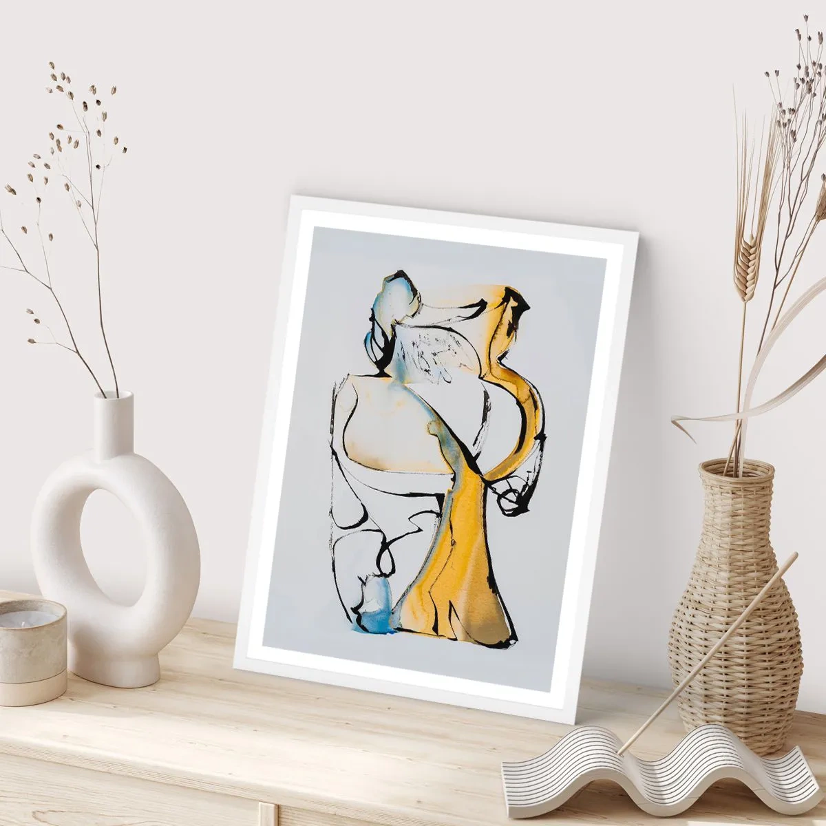 Pôster em moldura branca - Abstração de vidro - 70x100 cm