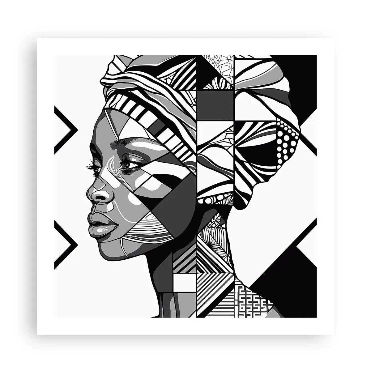 Pôster - Retrato étnico - 60x60 cm