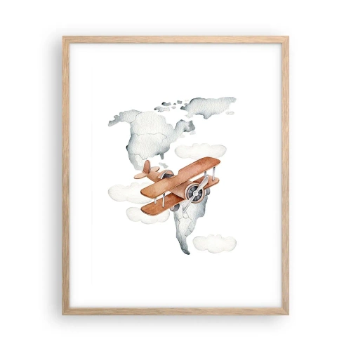 Pôster com moldura de carvalho claro - Com espírito pioneiro - 40x50 cm