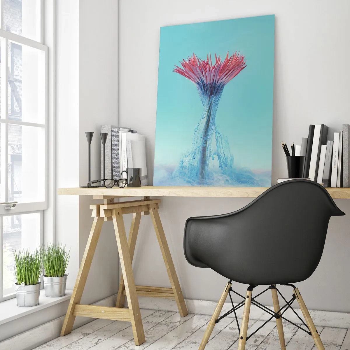 Quadro em vidro - Num abraço revigorante - 50x70 cm