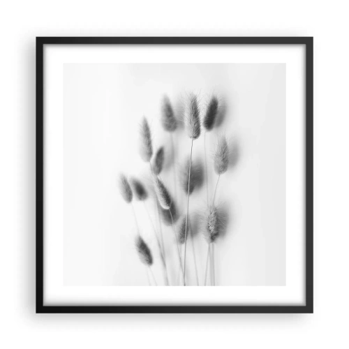 Pôster com moldura preta - Grama fofa - 50x50 cm