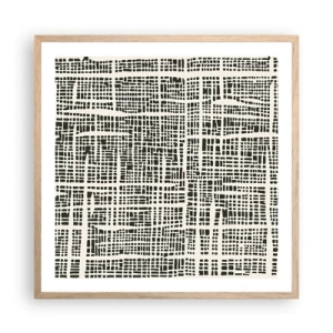 Pôster com moldura de carvalho claro - Uma composição tecida - 60x60 cm