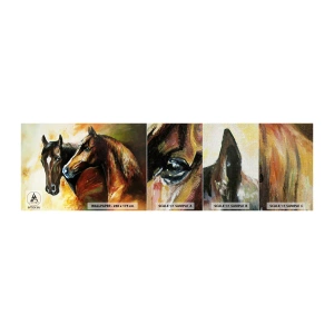 Amostra de papel de parede Premium Canvas - Encanto em dobro - Animais, Cavalos, Natureza - 100x30 cm