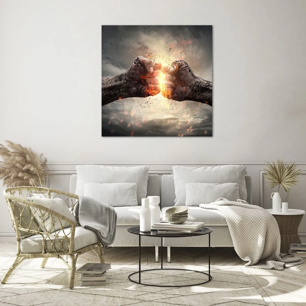 Quadro em vidro - Prepare-se para a luta - 70x70 cm