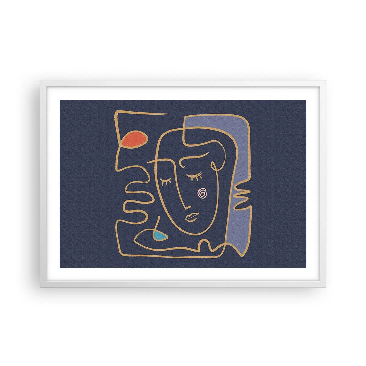 Pôster em moldura branca - Nos pensamentos - 70x50 cm