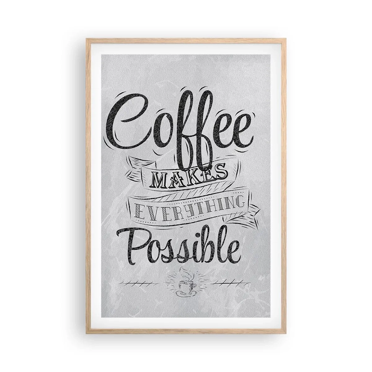 Pôster com moldura de carvalho claro - Como podes não amar café - 61x91 cm