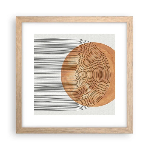 Pôster com moldura de carvalho claro - Composição solar - 30x30 cm