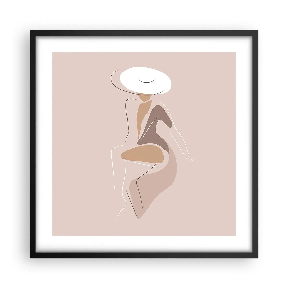 Pôster com moldura preta - Ser uma dama - 50x50 cm