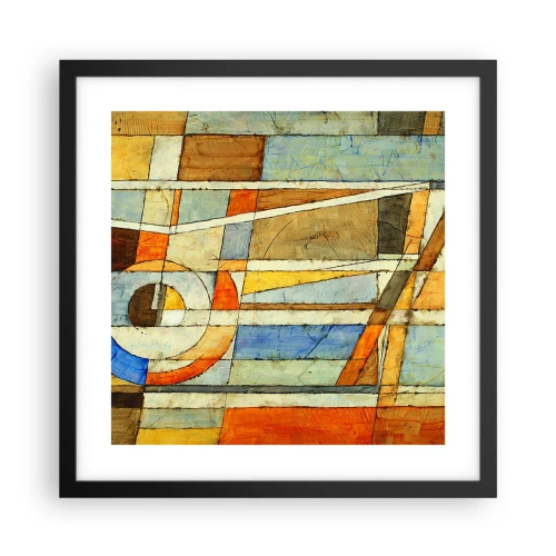 Pôster com moldura preta - Cubismo em construção - 40x40 cm