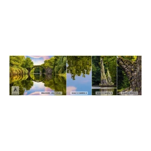 Amostra de Papel de Parede Standard Eco - Na junção de dois mundos - Paisagem, Rio, Ponte - 100x30 cm