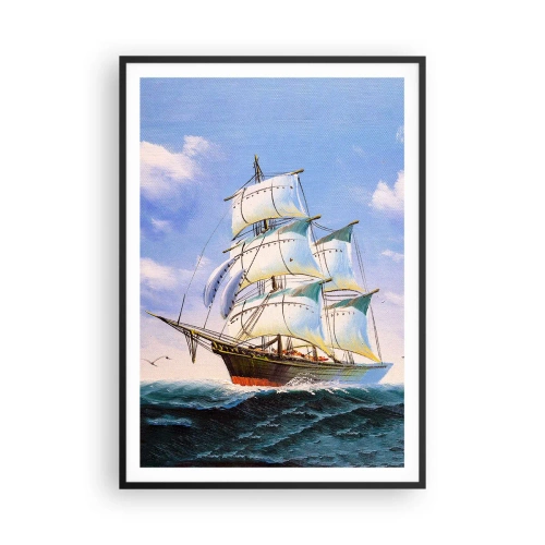 Pôster com moldura preta - Orgulhosamente com o vento - 70x100 cm