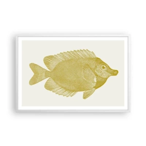 Pôster em moldura branca - Peixe e pronto - 91x61 cm