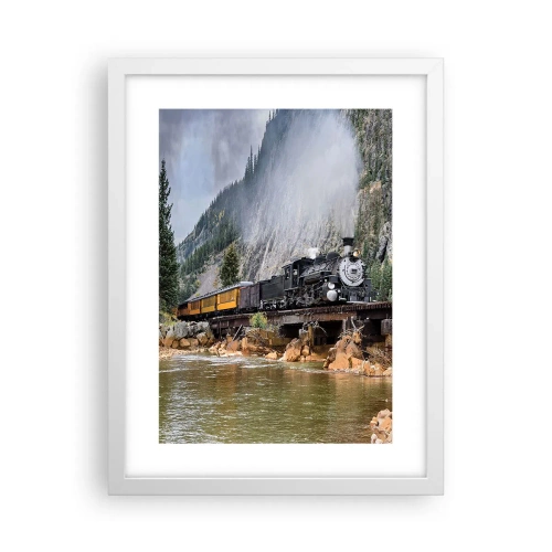 Pôster em moldura branca - Para onde? Onde? - 30x40 cm