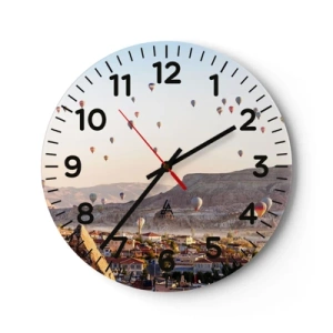 Relógio de parede - Relógio em vidro - Como navios no céu - 40x40 cm