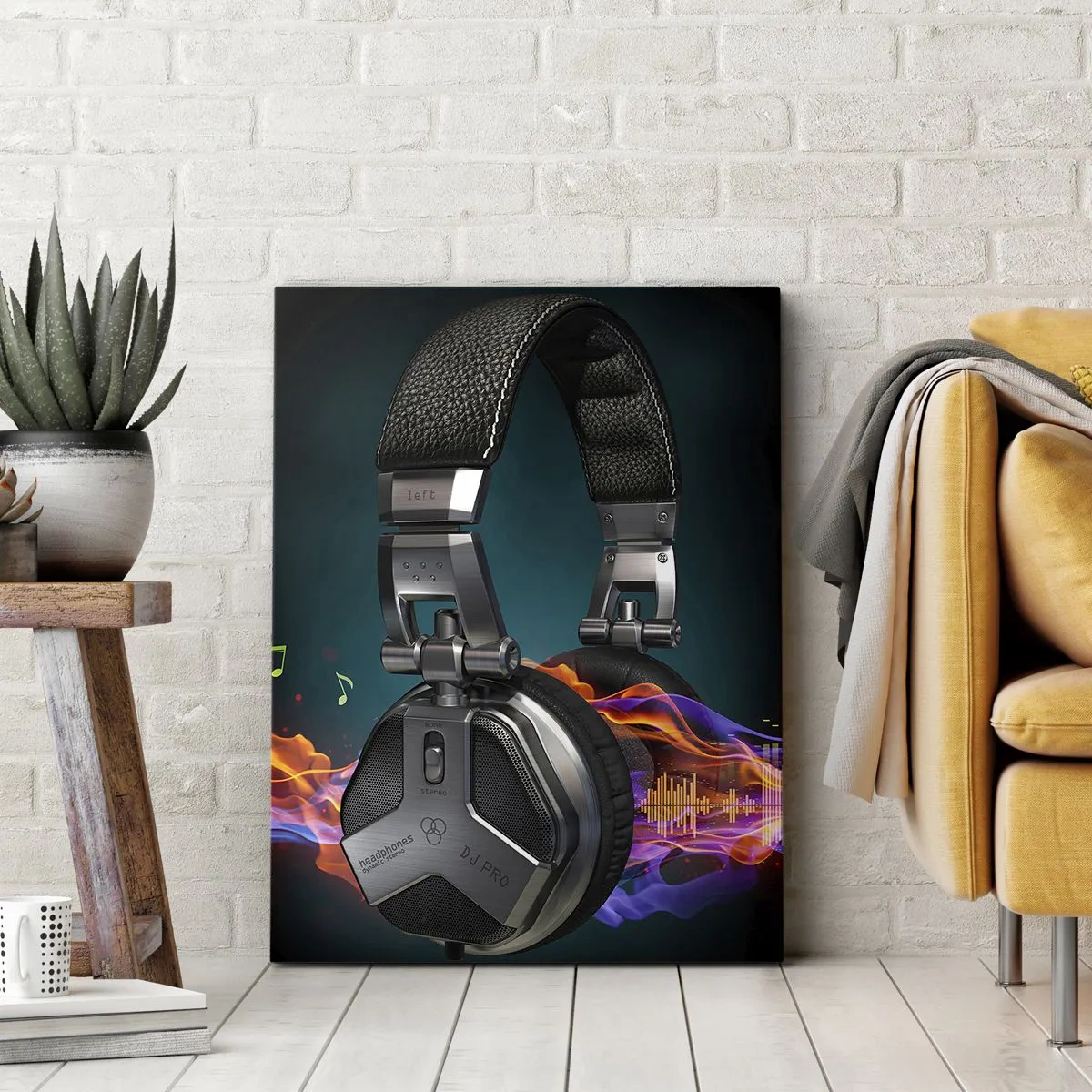 Quadro em tela - No fogo da música - 45x80 cm