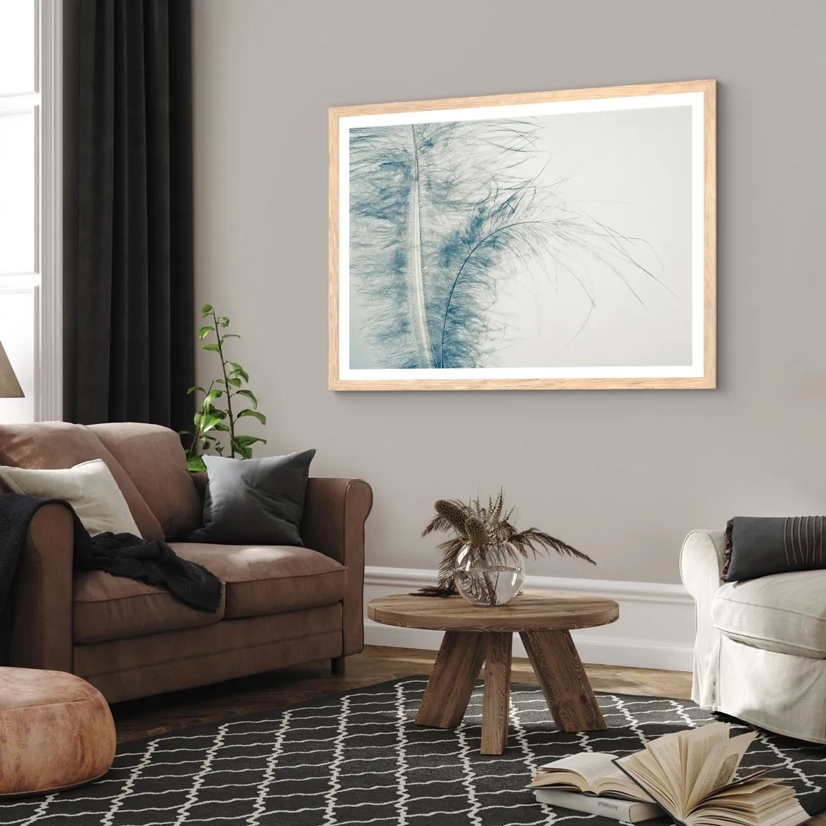 Pôster com moldura de carvalho claro - O sussurro da natureza - 100x70 cm