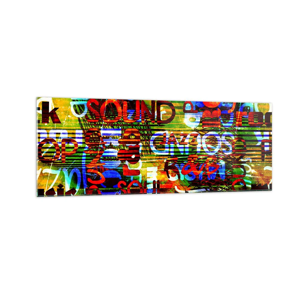 Quadro em vidro - Todas as cores do som - 140x50 cm