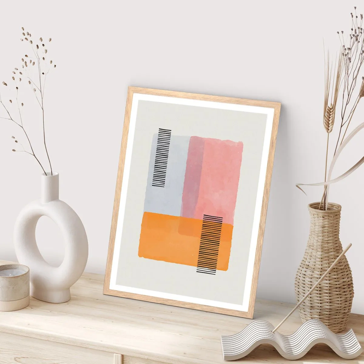 Pôster com moldura de carvalho claro - De canto a canto - 61x91 cm