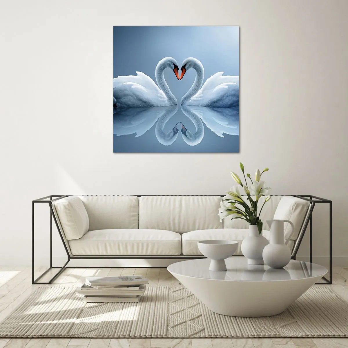 Quadro em vidro - Hora do amor - 40x40 cm