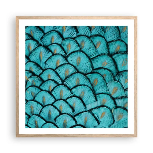 Pôster com moldura de carvalho claro - A grande gala de penas - 60x60 cm
