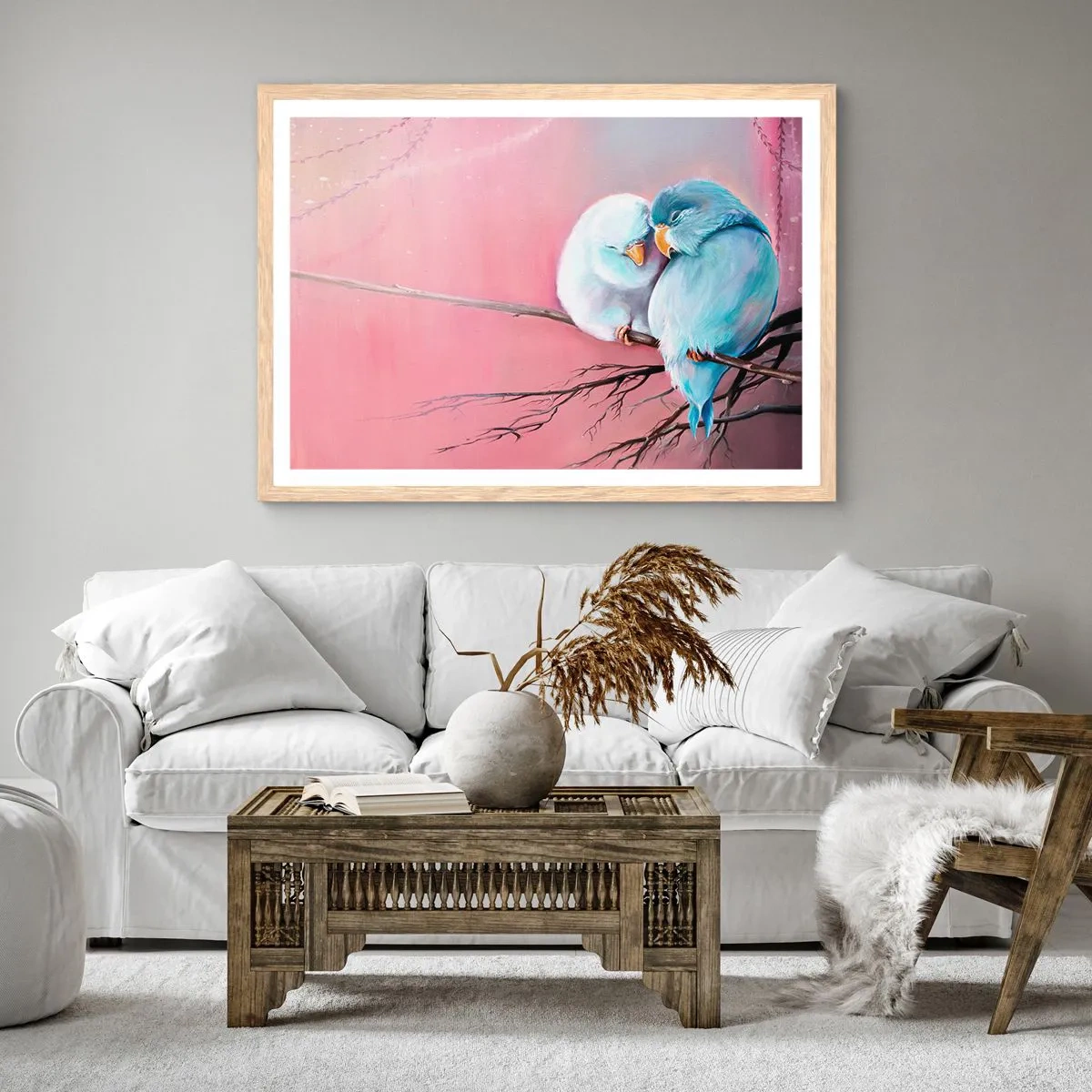 Pôster com moldura de carvalho claro - O que acrescentar aqui?... - 100x70 cm