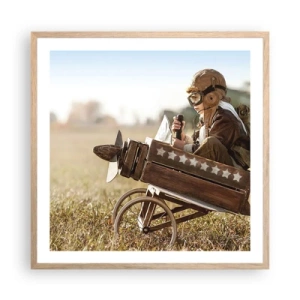 Pôster com moldura de carvalho claro - O início rumo a um sonho - 60x60 cm