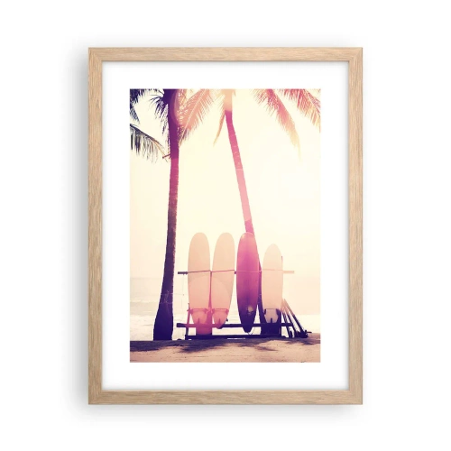 Pôster com moldura de carvalho claro - Vai ser um grande dia - 30x40 cm