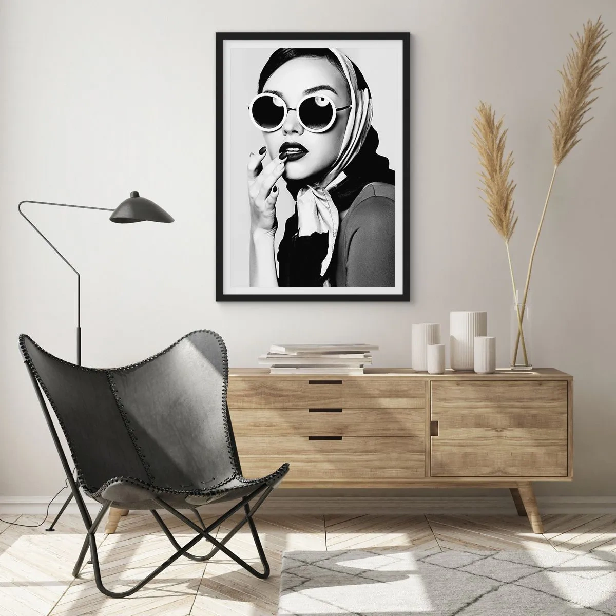 Pôster com moldura preta - Saudações dos anos 60 - 70x100 cm