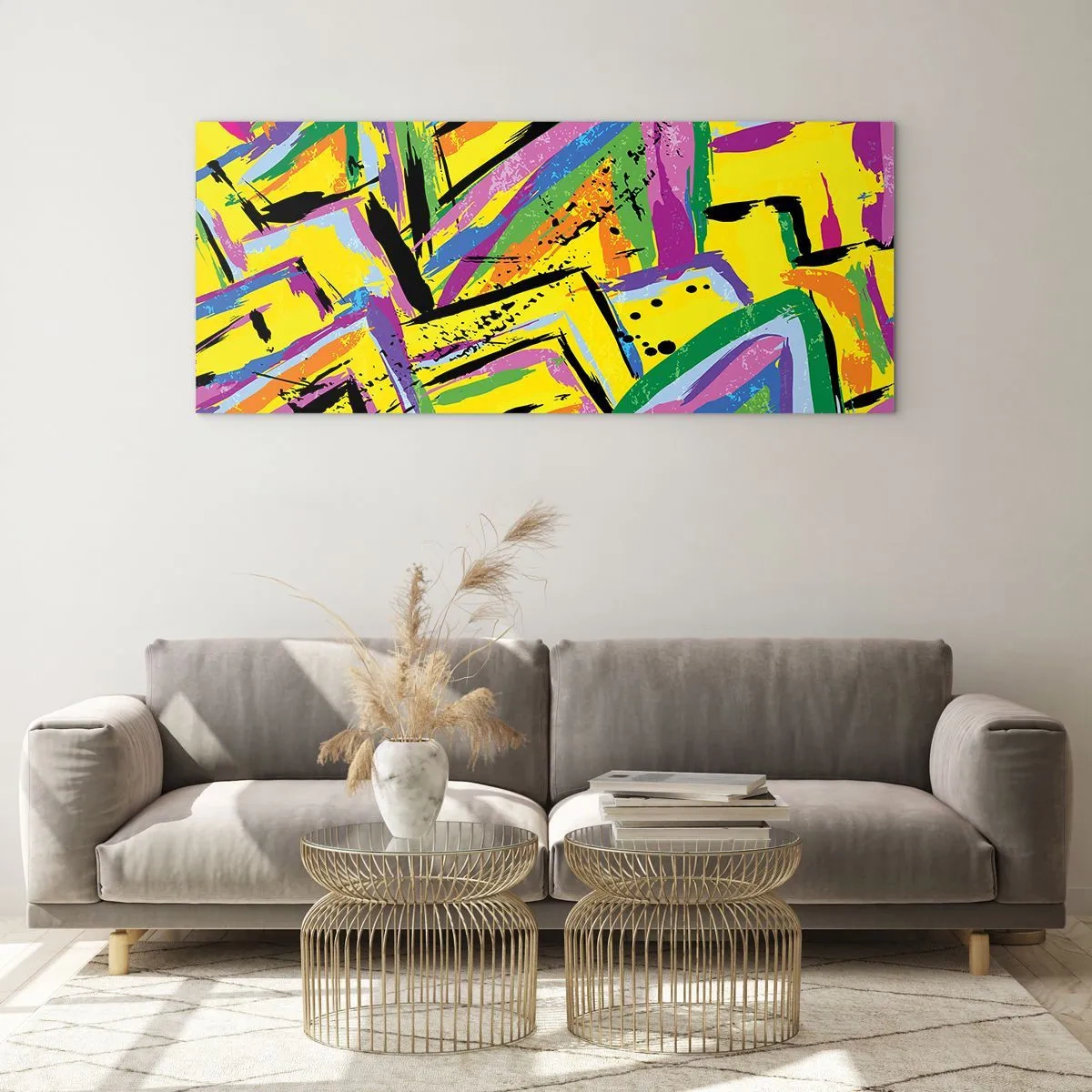 Quadro em vidro - Grito de alegria - 160x50 cm