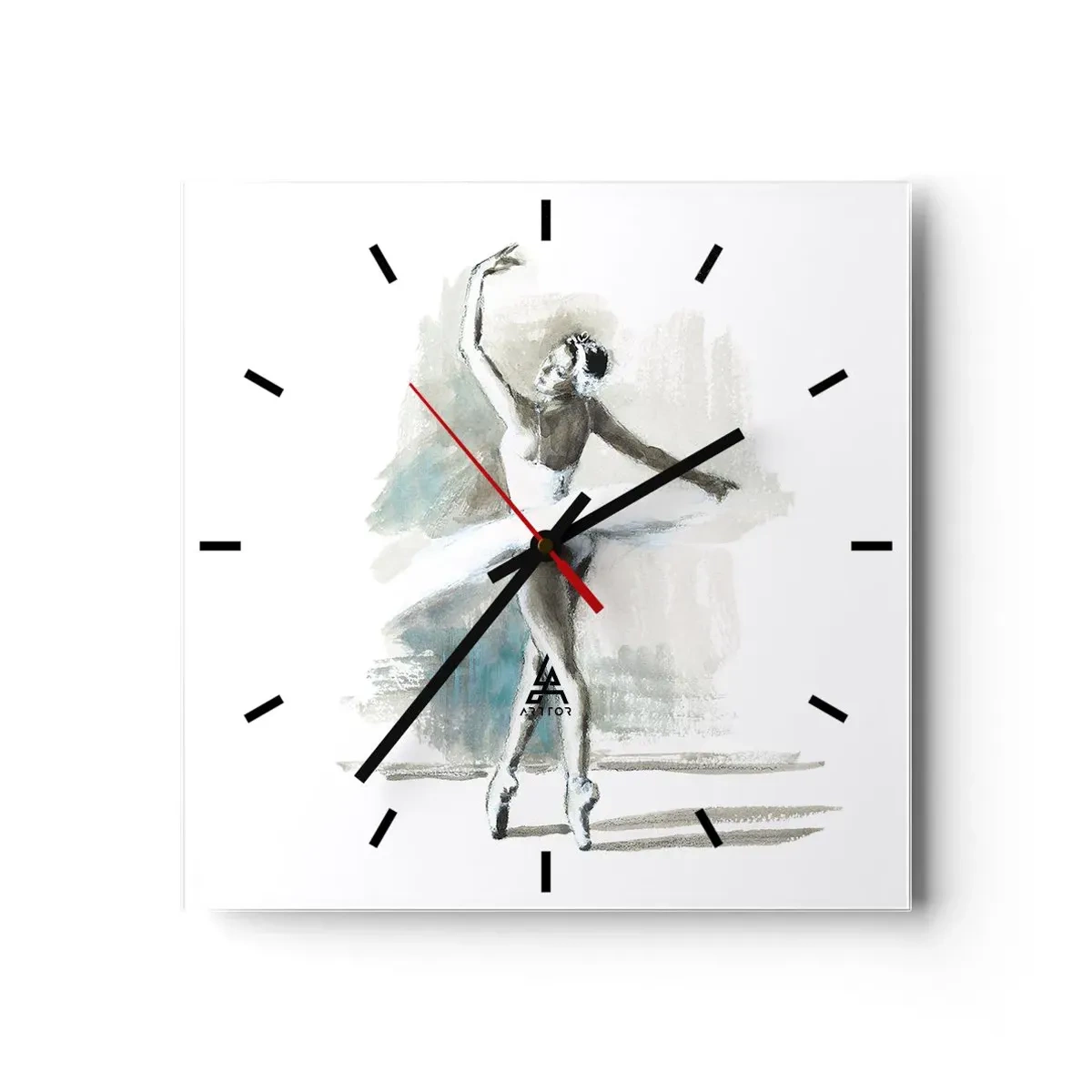 Relógio de parede - Relógio em vidro - Encantada num cisne - 30x30 cm