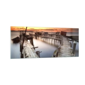 Quadro em vidro - Turismo autêntico, não fictício - 100x40 cm