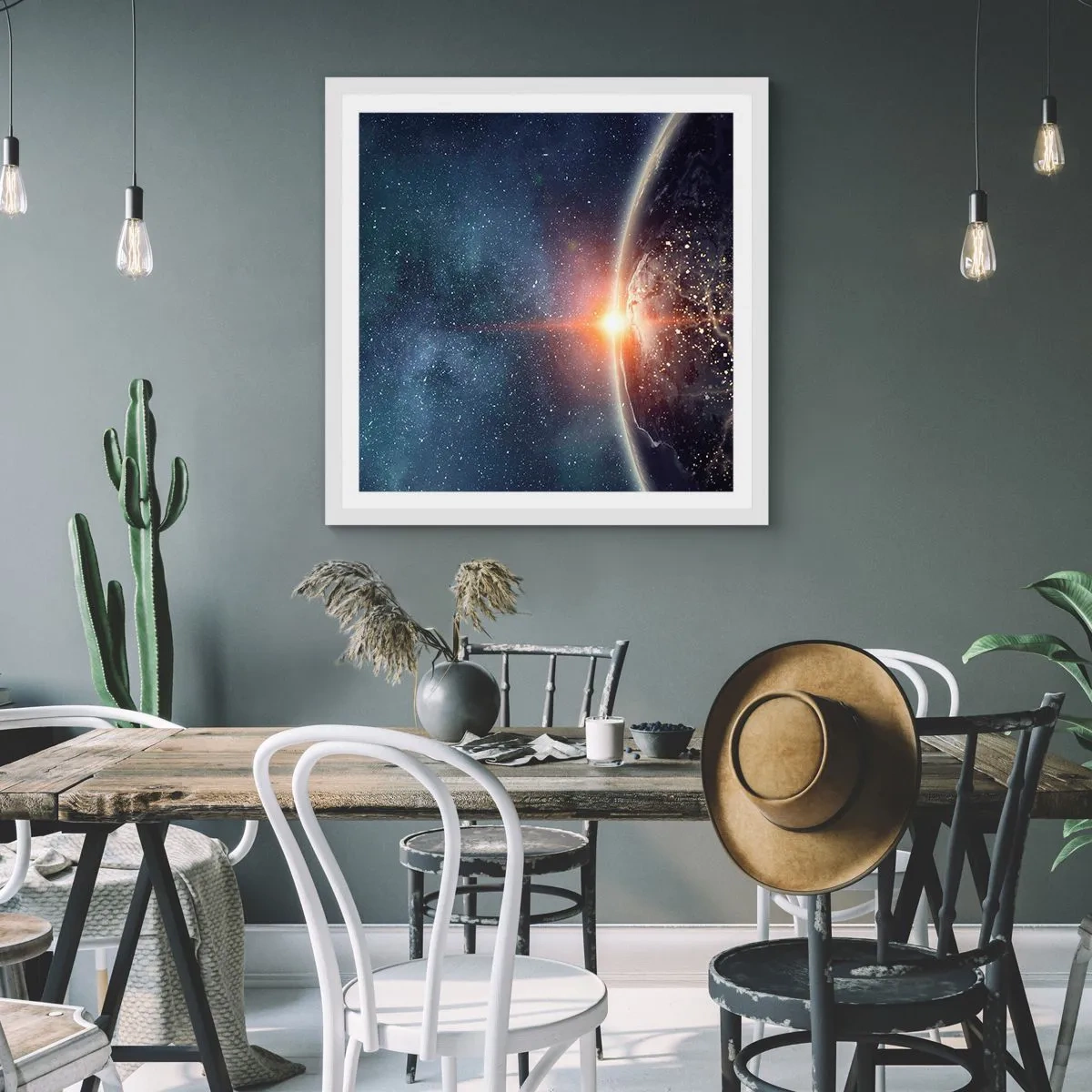 Pôster em moldura branca - Numa nova perspetiva - 40x40 cm