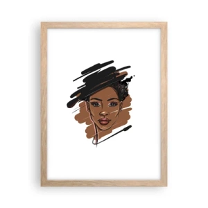 Pôster com moldura de carvalho claro - Doce como chocolate - 30x40 cm