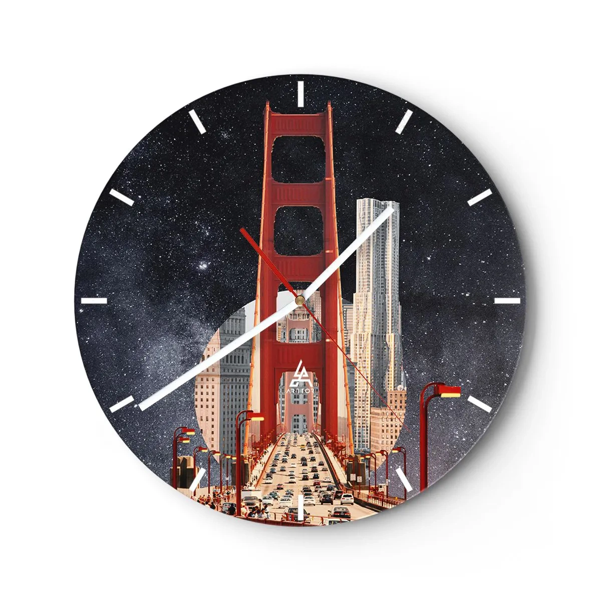 Relógio de parede - Relógio em vidro - Sempre no centro - 40x40 cm