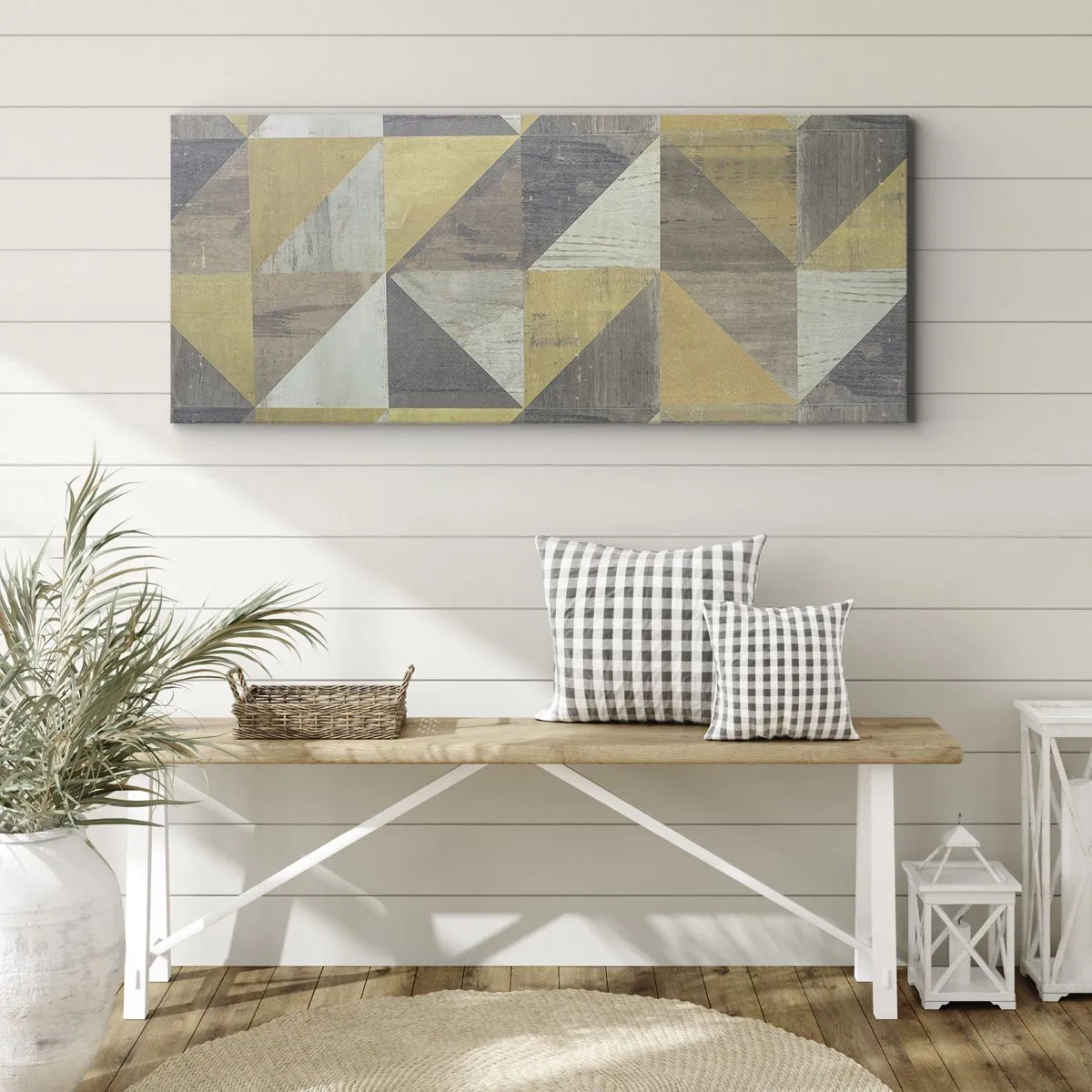 Quadro em tela - Em ângulo com um triângulo - 160x50 cm