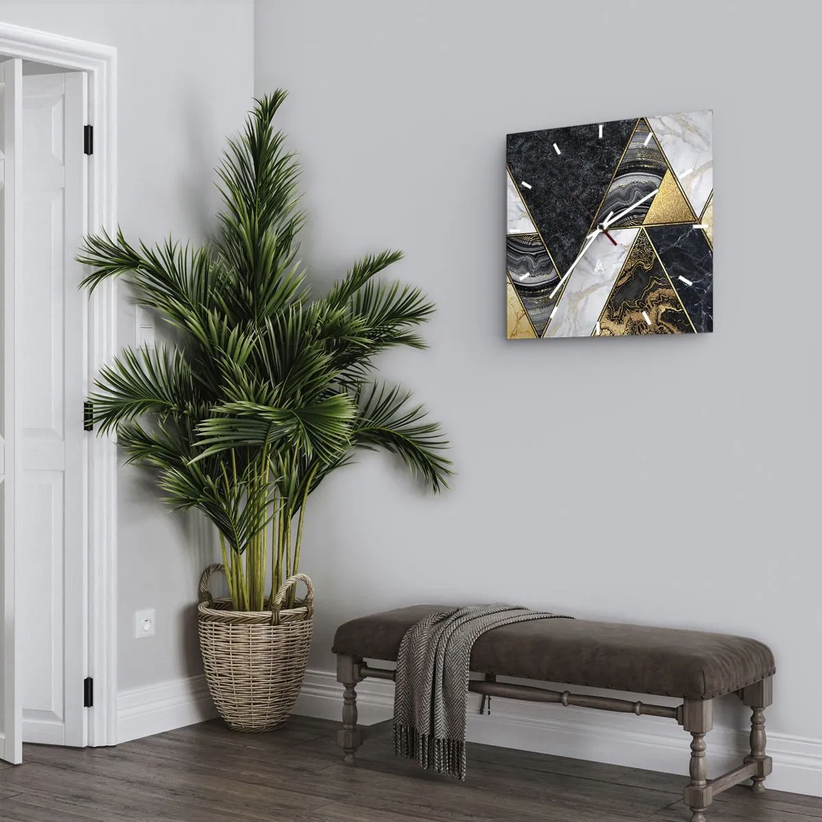 Relógio de parede - Relógio em vidro - Pedra por pedra - 40x40 cm