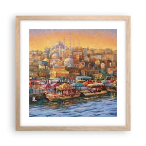 Pôster com moldura de carvalho claro - Conto de Istambul - 40x40 cm