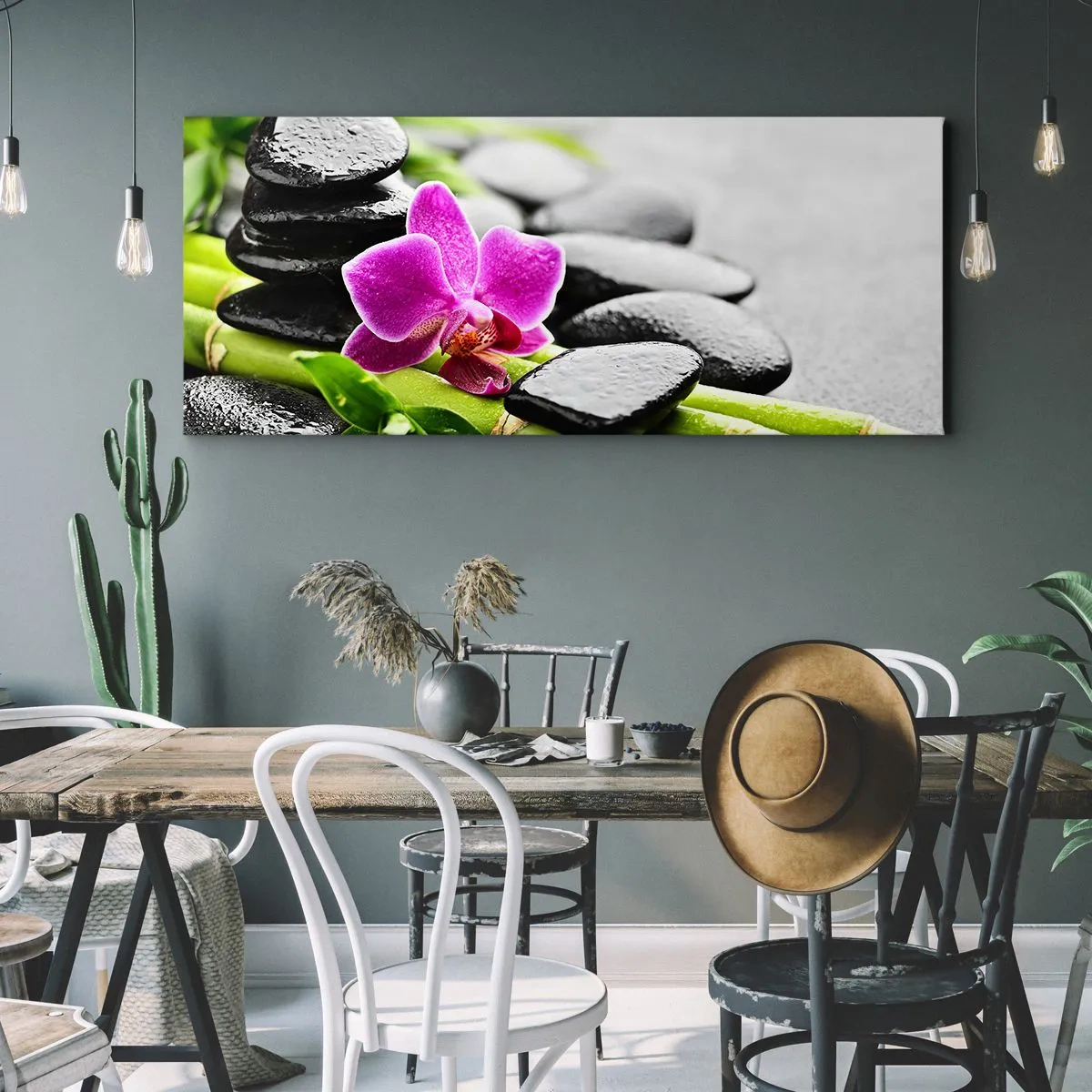 Quadro em tela - Calmo equilíbrio - 100x40 cm