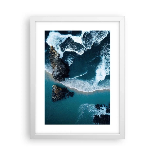 Pôster em moldura branca - Envolto em ondas - 30x40 cm
