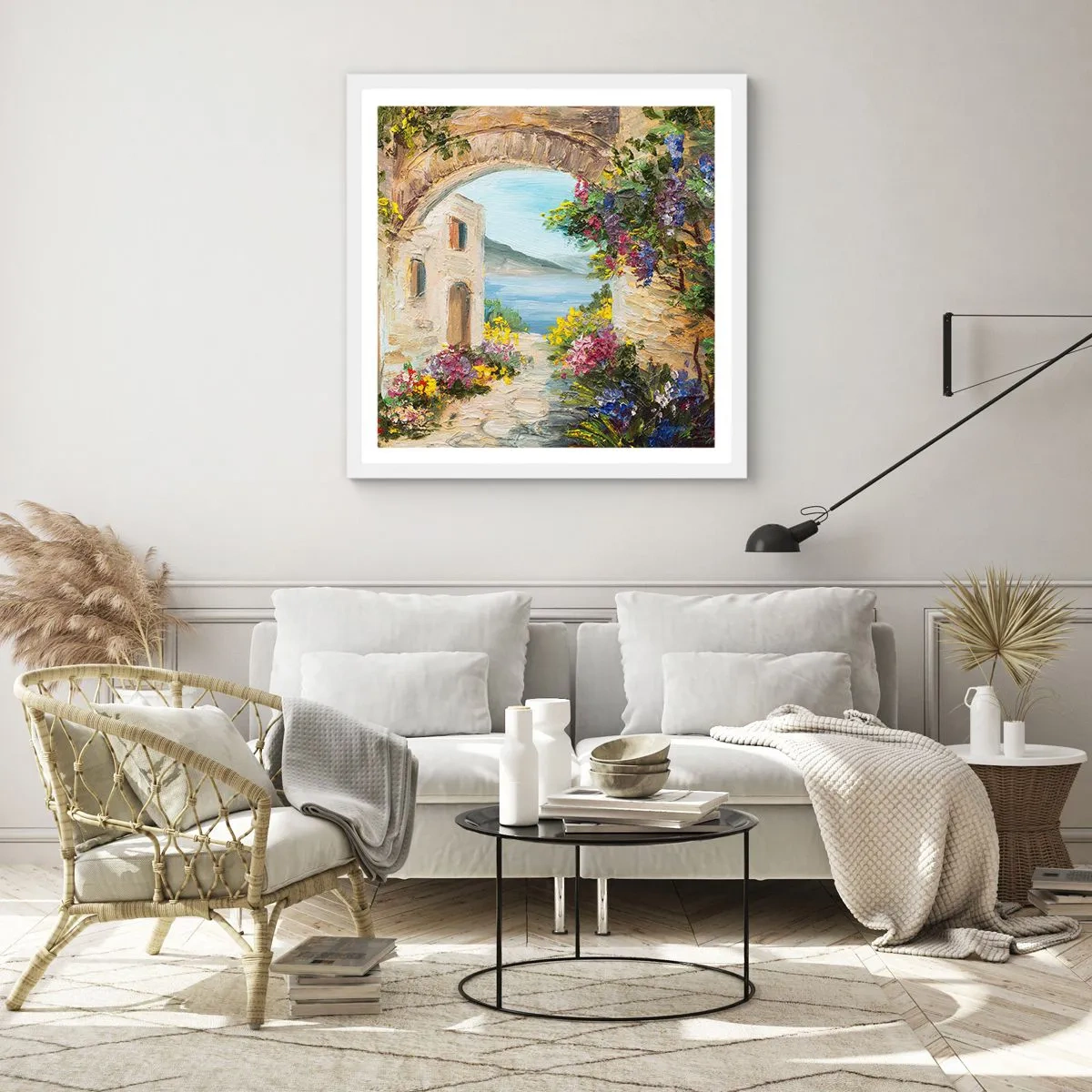 Pôster em moldura branca - O encanto da província costeira - 40x40 cm