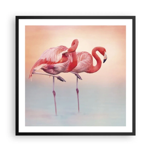 Pôster com moldura preta - Na cor do sol poente - 60x60 cm