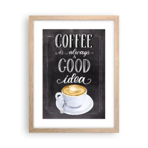 Pôster com moldura de carvalho claro - Claro! - 30x40 cm