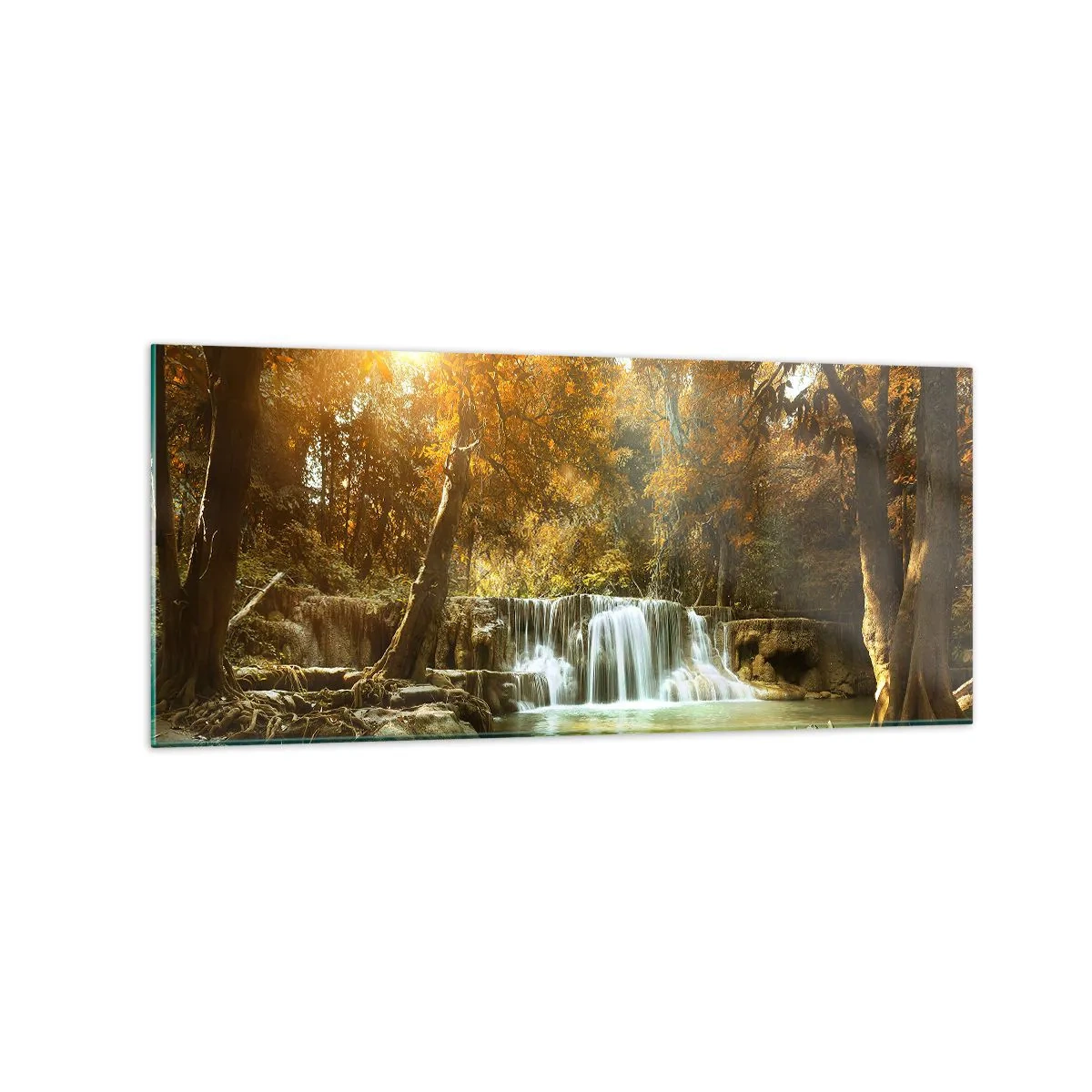 Quadro em vidro - A cascata do parque - 120x50 cm