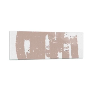 Quadro em vidro - Abstração em rosa suave - 90x30 cm